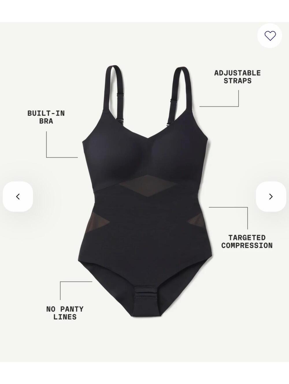 NWT HoneyLove LiftWear Cami Bodysuit Black size 1X Petite. On website for $99 - Picture 9 of 9